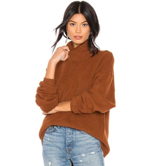 FREE PEOPLE Softly Structured Red Knit Turtleneck Tunic Sweater (size XS) - Picture 7 of 7